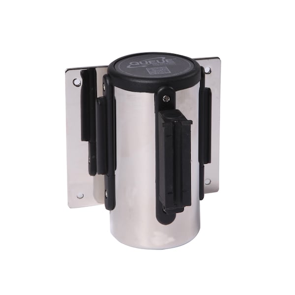 Queue Solutions WallMaster 400, Plshd Chrome, 15' Red/White AUTHORIZED ACCESS ONLY Belt - WM400PC-RWA150