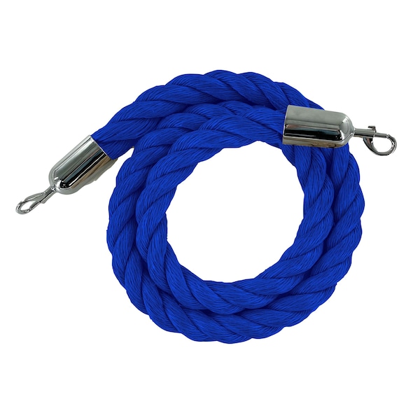 Montour Line Twisted Polyprop.Rope Blue With Pol.Steel Snap Ends 8ft.Cotton Core - PPR150-80-BL-SE-PS