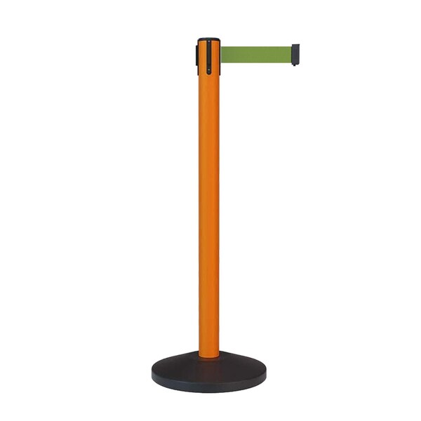 Montour Line Stanchion Belt Barrier Orange Post 13ft.Olive Belt - ES400-OR-OL-130