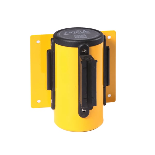 Queue Solutions WallMaster 400, Yellow, 15' Yellow/Black CAUTION-WET FLOOR Belt - WM400Y-YBCWF150