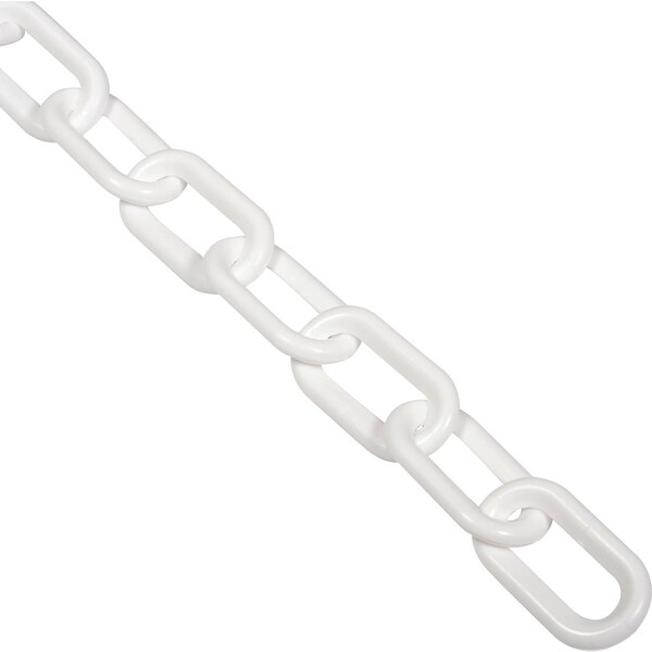 Global Industrial Plastic Chain Barrier, 2x50'L, White - 954113WH