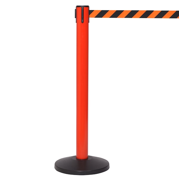 Queue Solutions SafetyPro 300, Orange, 16' Yellow/Black CAUTION WET FLORR Belt - SPRO300O-YBCWF160