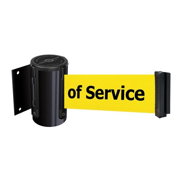 Tensabarrier Retractable Belt Barrier, 7 1/2 ft Length, Out of Service, Black - 896-STD-33-STD-NO-YEX-C