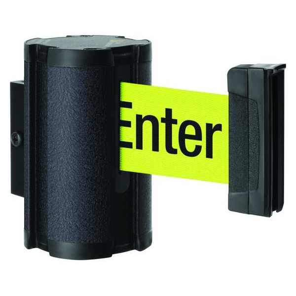 Lavi Industries Retractable Belt Barrier, Black, 10 ft Length, Wrinkle - 50-3010WB/FY/S6