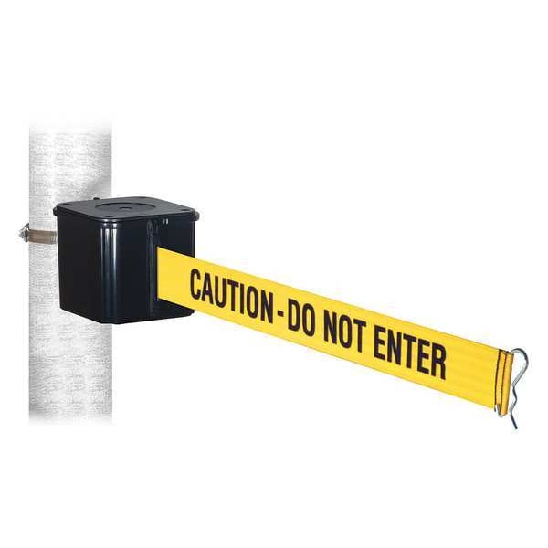 Retracta-Belt Retractable Belt Barrier, Black, 4-1/2inW - WH412SB15-CAU-HC