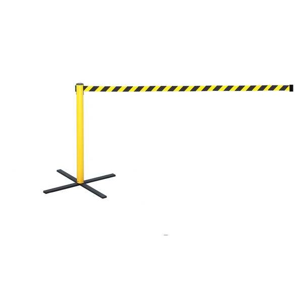 Tensabarrier Barrier Post with Belt, 13 ft Length, 38 in Post Height, No Legend - SA1-4PK-MAX-NO-D4X-C