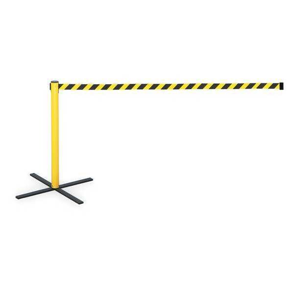 Tensabarrier Barrier Post with Belt, 13 ft Length, 38 in Post Height, No Legend - SA1-4PK-MAX-NO-D4X-C
