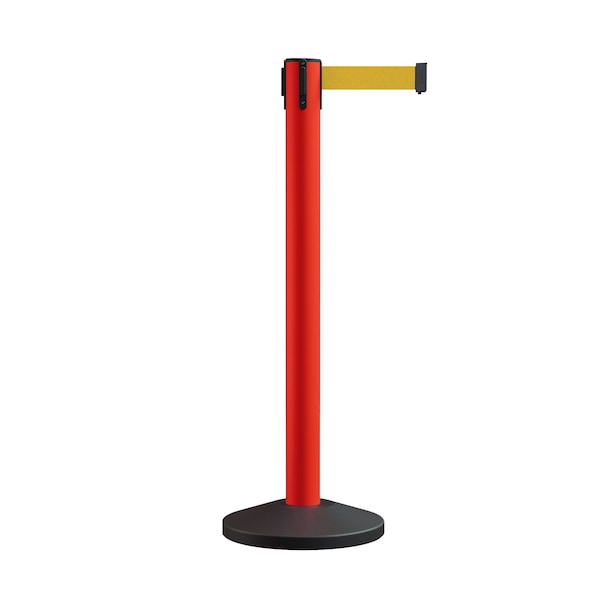 Montour Line Stanchion Belt Barrier Red Post 16ft.Yellow Belt - ES660-RD-YW-160