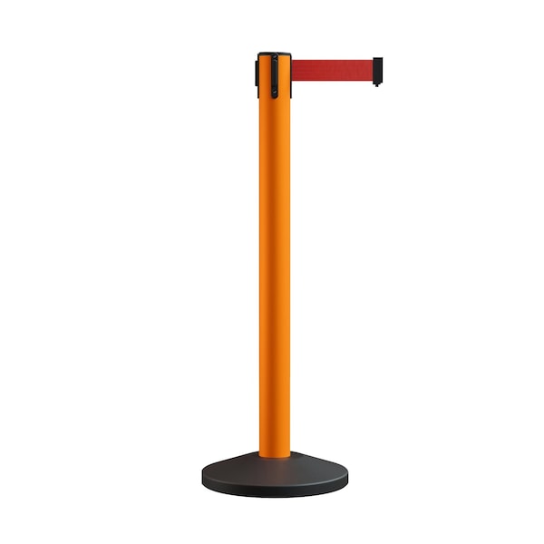 Montour Line Stanchion Belt Barrier Red Post 16ft.Orange Belt - ES660-RD-OR-160