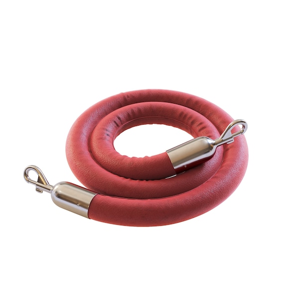 Montour Line Naugahyde Rope Red With Pol.Steel Snap Ends 10ft.Cotton Core - PNR150-100-RD-SE-PS