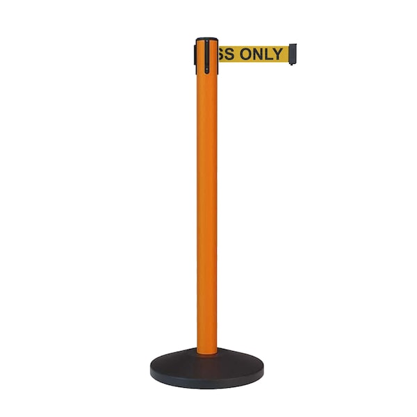 Montour Line Stanchion Belt Barrier Orange Post 11ft. Authorized.Belt - ES400-OR-AUTHYB-110