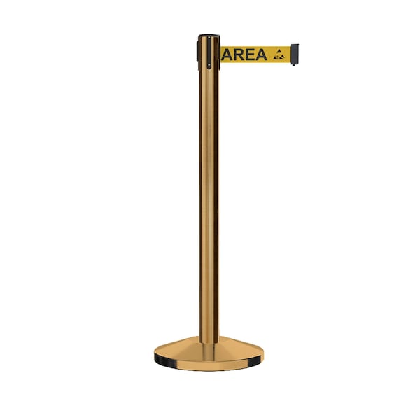 Montour Line Stanchion Belt Barrier Sat.Brass Post 9ft. Area Belt - ES400C-SB-ESDPRYB-90