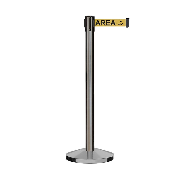 Montour Line Stanchion Belt Barrier Sat.Steel Post 7.5ftArea Belt - ES400-SS-ESDPRYB-75