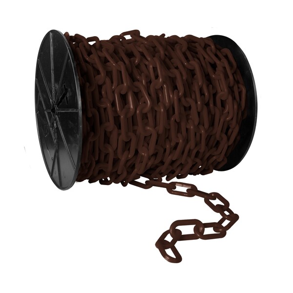 Mr. Chain 2" x 100' Brown Heavy Duty Plastic Safety Chain - Reel - 51110
