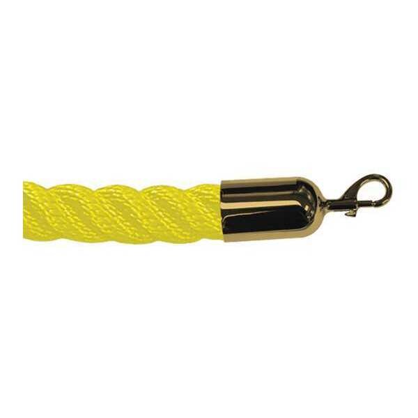 Lawrence Metal Barrier Rope, 10 ft.L, Plshd Brss Snap End - ROPE-TWST-35-10/0-2-SNAP-2P