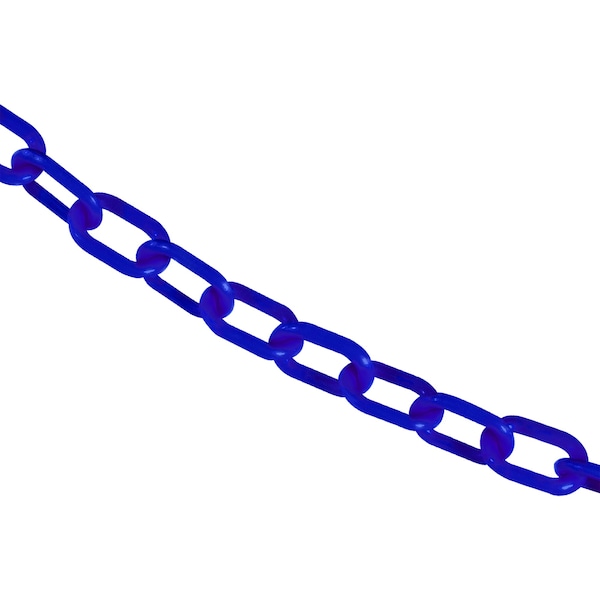 Mr. Chain 1" x 50' Traffic Blue Plastic Safety Chain - 10026-50