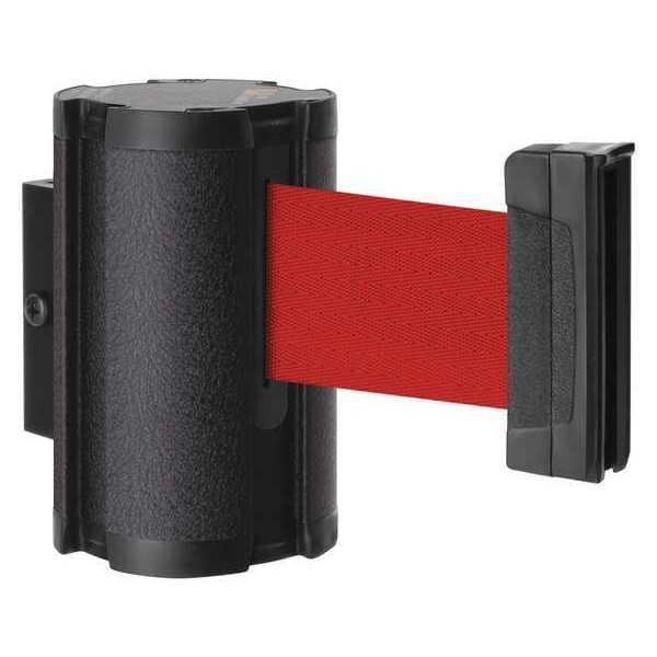 Lavi Industries Retractable Belt Barrier, Black, 10 ft Length, Wrinkle - 50-3010WB/RD