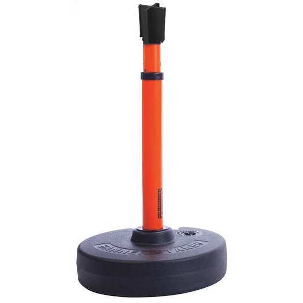 Banner Stakes Receiver Post, Orange, 15 ft. Length, 22 in to 42 in Adjustable Post Height - PL4119