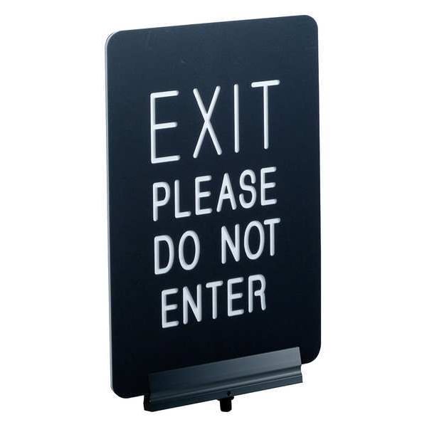 Visiontron Signage, Engraved, 11x7 in., EXIT PLEASE - SBB-711P2-01-BK