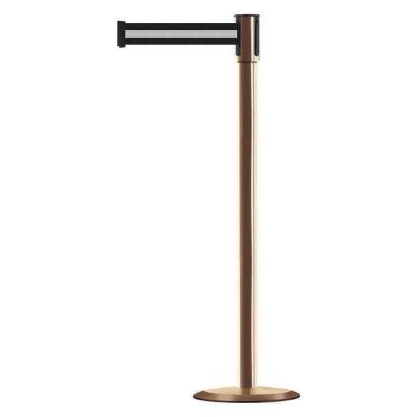 Tensabarrier Barrier Post with Belt, Black, 13 ft Length, 38 in Post Height, No Legend, Universal - 890U-2P-2P-2P-MAX-NO-S3X-C