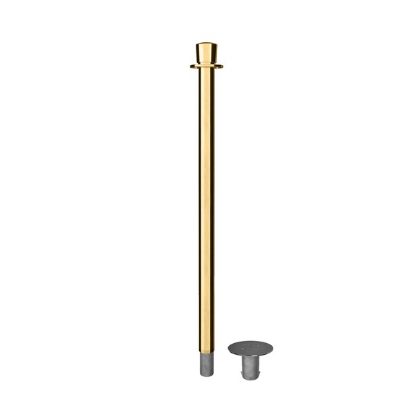 Montour Line Stanchion Post and Rope Removable Base Pol.Brass Post Crown Top - SP400R-CN-PB