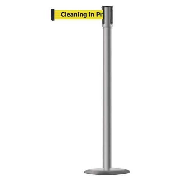 Tensabarrier Barrier Post with Belt, Polished Stainless Steel, 13 ft Length, 38 in Post Height, Universal - 890U-3P-3P-3P-MAX-NO-YCX-C