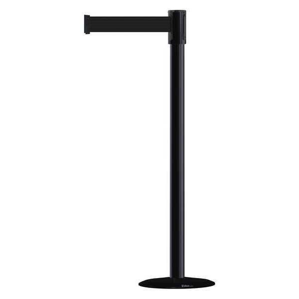 Tensabarrier Barrier Post with Belt, Black, 13 ft Length, 38 in Post Height, No Legend, Basics - 890B-33-33-33-MAX-NO-B9X-C