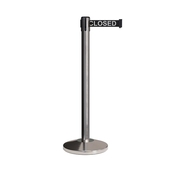 Montour Line Stanchion Belt Barrier Pol.Steel Post 13ft. Line.Belt - ES400-PS-THISLBW-130