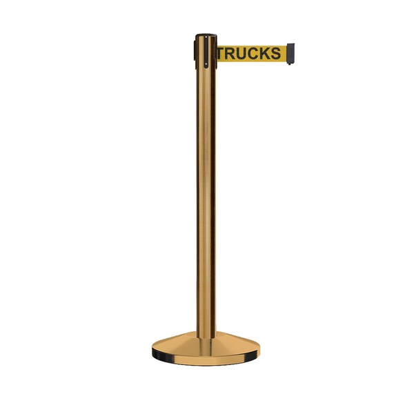 Montour Line Stanchion Belt Barrier Sat.Brass Post 13ft. Forkl.Belt - ES400-SB-DANFOYB-130