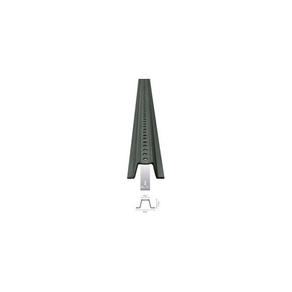 Tapco U-Channel Sign Post, 7'L, 2 lbs./ft., Green Post with Holes Top to Bottom - 054-00016