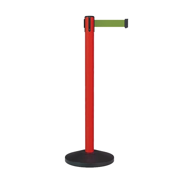 Montour Line Stanchion Belt Barrier Red Post 7.5ftOlive Belt - ES400-RD-OL-75