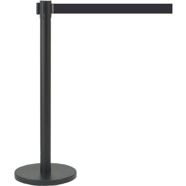 Aarco Form-A-Line System w/ 10' Slow Retracting Belt, Black Finish w/ Black Belt - HBK-10BK