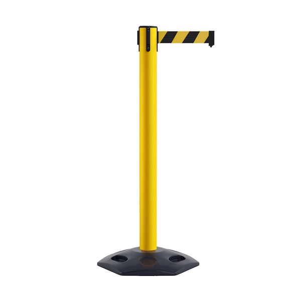 Montour Line Stanchion Belt Barrier Rubber Base Yellow Post 16ft.Black/Yel Belt - P660DRB-YW-BYD-160