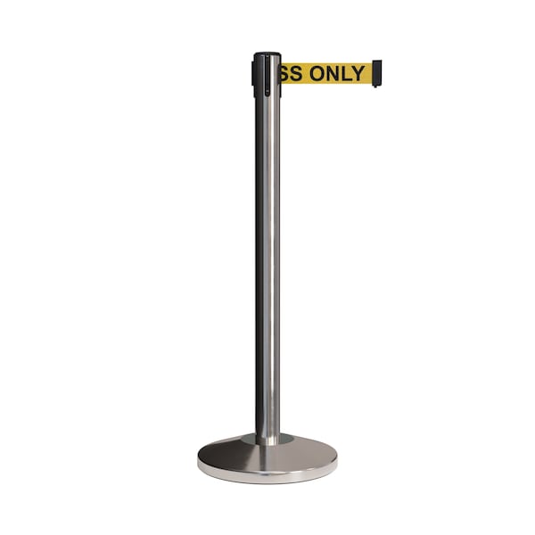 Montour Line Stanchion Belt Barrier Pol.Steel Post 11ft. Auth.Belt - ES400-PS-AUTHYB-110
