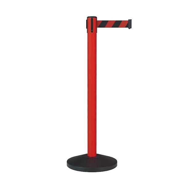 Montour Line Stanchion Belt Barrier Red Post 11ft. Black/Red Belt - ES400-RD-BRD-110