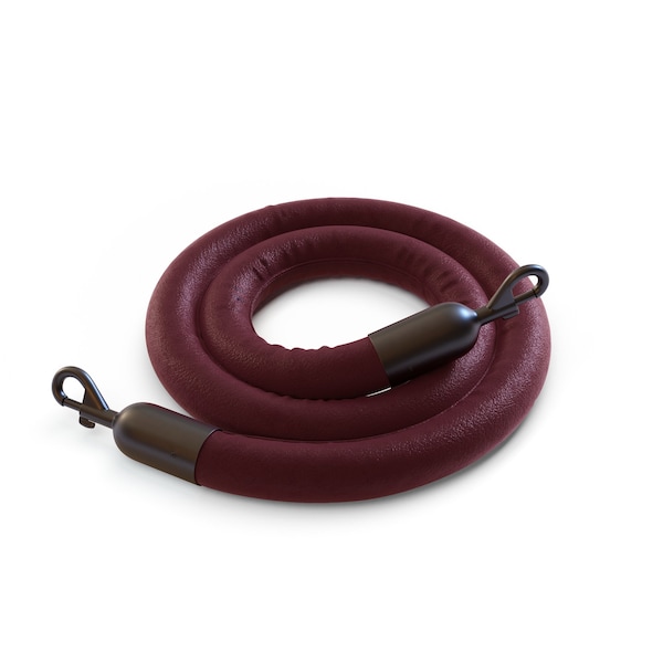 Montour Line Naugahyde Rope Maroon With Black Snap Ends 8ft.Cotton Core - PNR150-80-MN-SE-BK