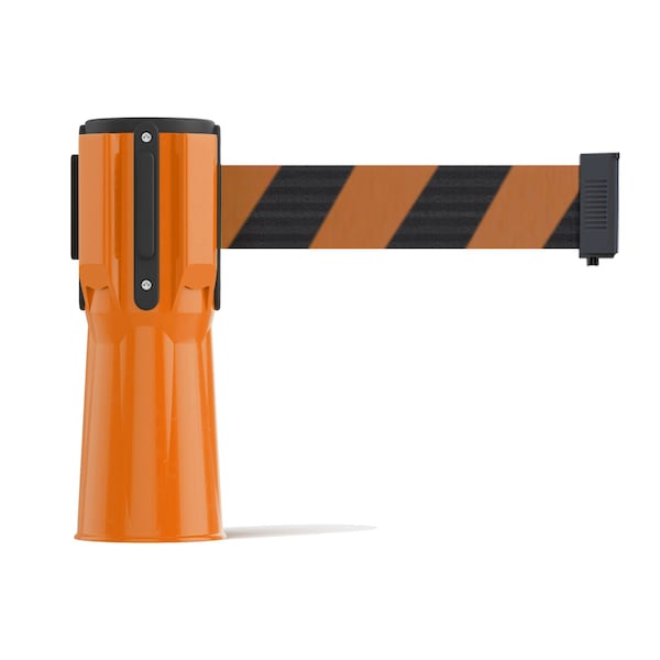 Montour Line Retractable Belt Barrier Cone Mount Orange Case 7.5ftBlk/Or Belt - CP100-OR-BOD-75