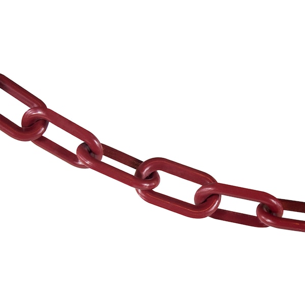 Mr. Chain 2" x 100' Crimson Plastic Safety Chain - 50058-100