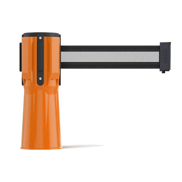 Montour Line Retractable Belt Barrier Cone Mount Orange Case 7.5ftBk/W H Belt - CP100-OR-BWH-75