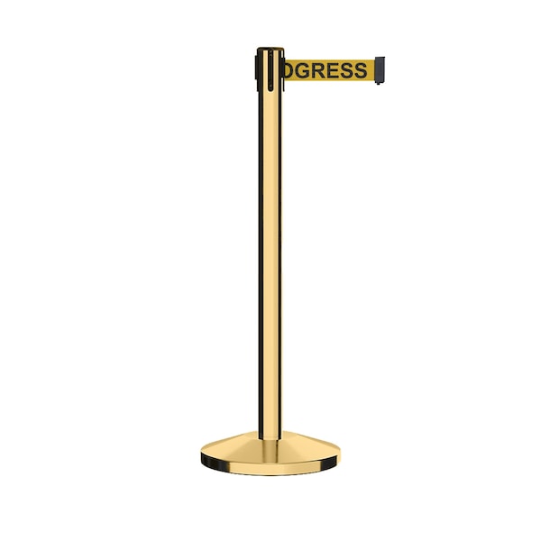 Montour Line Stanchion Belt Barrier Pol.Brass Post 11ft. Clea.Belt - ES400-PB-CLEANYB-110