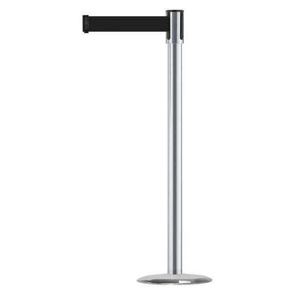 Tensabarrier Barrier Post with Belt, 7 1/2 ft Length, 38 in Post Height, No Legend - 890U-1S-1S-1S-STD-NO-B9X-C