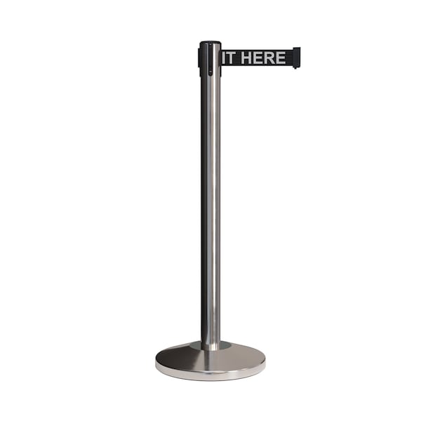 Montour Line Stanchion Belt Barrier Pol.Steel Post 13ft. Wait.Belt - ES400-PS-PLEAWBW-130