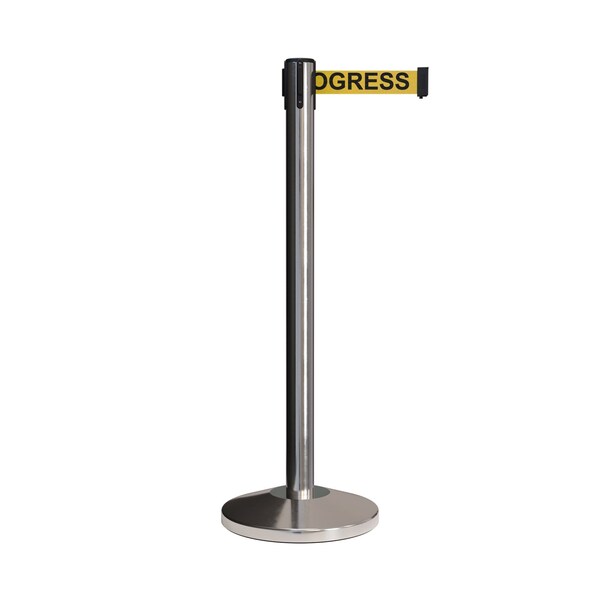 Montour Line Stanchion Belt Barrier Pol.Steel Post 13ft. Clea.Belt - ES400-PS-CLEANYB-130