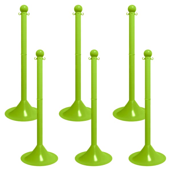 Mr. Chain Safety Green Light Duty Stowable Stanchion (6-Pack) - 93514-6