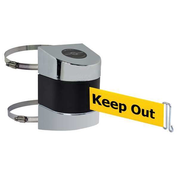 Tensabarrier Belt Barrier, Chrome, Belt Color Yellow - 897-15-C-1P-NO-YDX-A