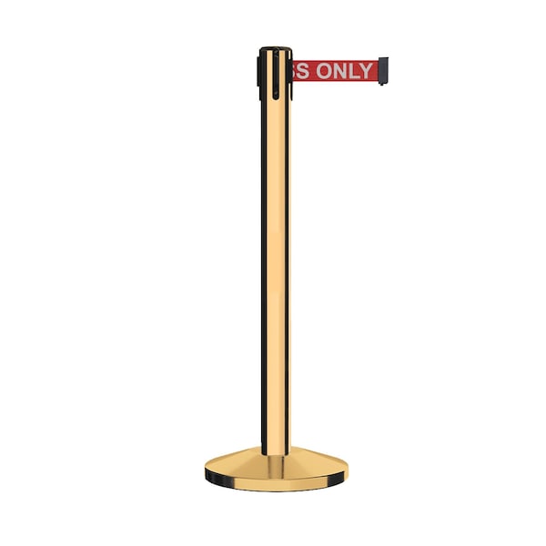 Montour Line Stanchion Belt Barrier Pol.Brass Post 14ft. Red Auth.Belt - ES660-PB-AUTHRW-140