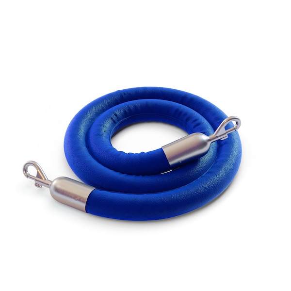 Montour Line Naugahyde Rope Blue With SatinStainless Snap Ends 6ft.Cotton Core - PNR150-60-BL-SE-SS