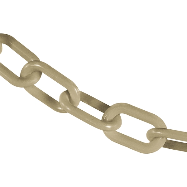 Mr. Chain 2" x 100' Army Tan Heavy Duty Plastic Safety Chain - 51055-100