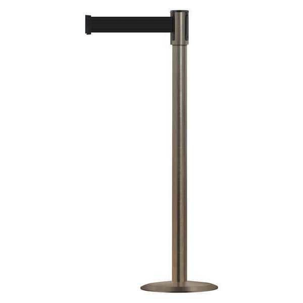 Tensabarrier Barrier Post with Belt, Satin Stainless Steel, 13 ft Length, 38 in Post Height, No Legend - 890U-3S-3S-3S-MAX-NO-B9X-C