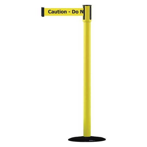 Tensabarrier Barrier Post with Belt, Black, 13 ft Length, 38 in Post Height, Caution Do Not Enter, Basics - 890B-33-35-33-MAX-NO-YAX-C